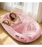 Human Dog Bed,71"x45"x14" Human Size Giant Dog Bed for Adults and Pets,Washable Faux Fur Cover Na...