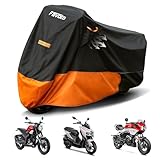 Favoto Motorcycle Cover Waterproof Outdoor - Fits up to 96.5' Motorbikes 420D Oxford Heavy Duty All Weather Sun Rain Dust Protection with Air Vents Powersports Vehicle Covers XXL