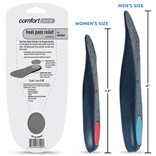 Image of Comfort Zone Heel Pain Relief Inserts Women's, 5-12