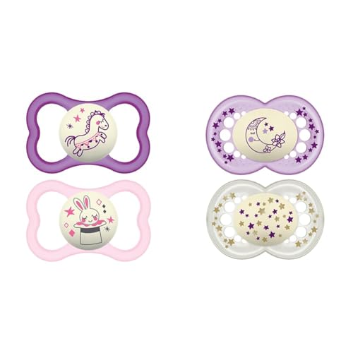 MAM Air Night Pacifiers (1 Sterilizing Pacifier Case), MAM Sensit...