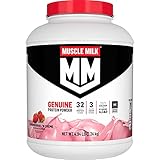 Muscle Milk Genuine Protein Powder, Strawberries 'N Crème, 32g Protein, 4.94 Pound