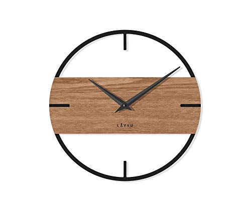 CLOCKVILLA Wanduhr Moderne Holzuhr Massivholz skandinavisches Design 35 cm Holz Cover