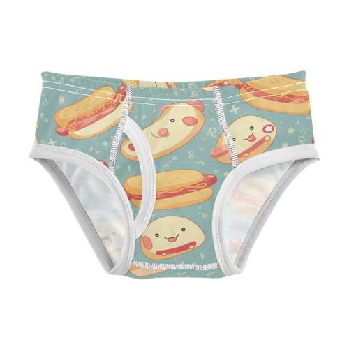 KLL Cartoon Hot Dog Baby Boys Comfort Briefs Breathable Children Panties
