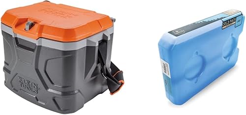 Klein Tools 55600 Work Cooler 17-Quart Lunch Box Holds 18 Cans Keeps Cool 30 Hours Seats 300 Lb Tradesman Pro Tough Box