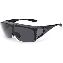 Mens Polarized Flip Up Fitover Sunglasses with Mirrored Lenses