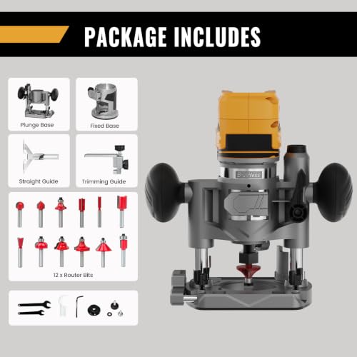 Image of Cordless Plunge Router Combo Compatible with Dewalt 20V 60V MAX Battery