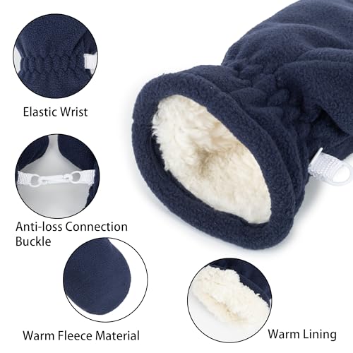 Toddler Mittens Sherpa Lined Fleece Gloves Winter Warm Easy-On Kids Winter Outdoor Mittens for Boys Girls4
