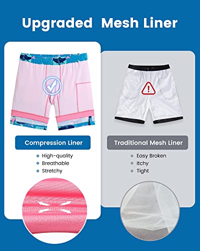 Image of maamgic Mens Swim Trunks with Compression Liner 7 Inch Inseam Mens Bathing Suit Quick Dry Swimming Trunks Swimsuit