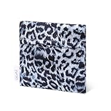 DGAZ Sanitary Napkin Storage Bag, Period Bag for Teen Aged Girls, Portable Period Bag for Panty Liners/Menstrual Cup/Small Tampons，Mini Makeup Bag for Purse(Leopard D)