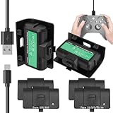 Pilas Recargables Para Xbox,2 Pcs Carga y Juega compatible Xbox Series S/X y Xbox One/S/X/Elite,Alta Duración Batería,4...