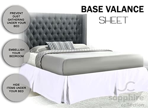 Falda de cama plisada para ocultar somier doble en polialgodón blanco Sapphire Collection 6