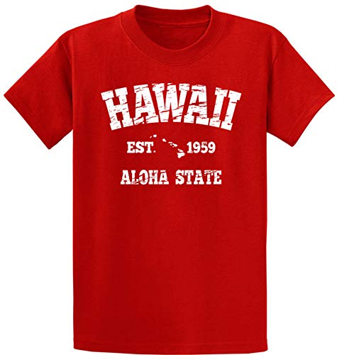 Vintage Hawaiian Islands Heavy Cotton Tee-X-Large-Fiery Red