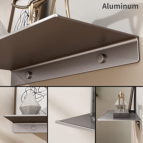 Danpoo Metal Shelf, Long Floating Shelf for Bathroom, 20" Display Shelves for Wall Storage, Grey by Danpoo - Image 6