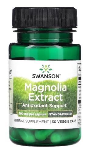 Swanson Magnolia Bark 400 mg | extrato de magnólia em cápsulas, suporte natural para a estabilidade emocional e redução do stresse, 30 cápsulas