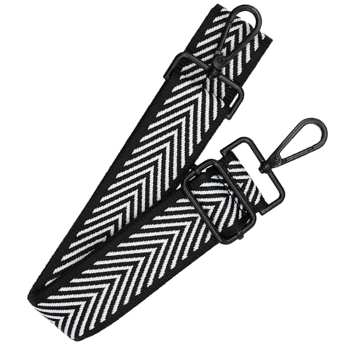 Alça de substituição de bolsa larga de 3,8 cm ajustável (68,6 cm - 134,6 cm) cintos de substituição para alça de mão (fivela preta 666)