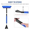 nacena Snow Brush and Ice Scrapers for Car Windshield, Detachable Snow Remover for Cars EVA Foam Grip and Rotatable Brush Head Snow Scraper for Car Trucks SUV, Winter Cars Accessories (Blue) #4