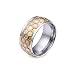 Epinki Uomo Anello Titanio Moda 10 MM Oro FEDI Nuziali Taglia 25