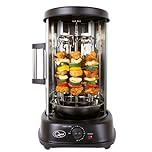 Quest Electric Rotisserie Grill | Vertical Kebab Machine | Cooks Doner Kebabs, Shawarma, Gyros & Chicken | 7 Skewers | 21L | 60-Min Timer | Auto Shut-Off | 1500W
