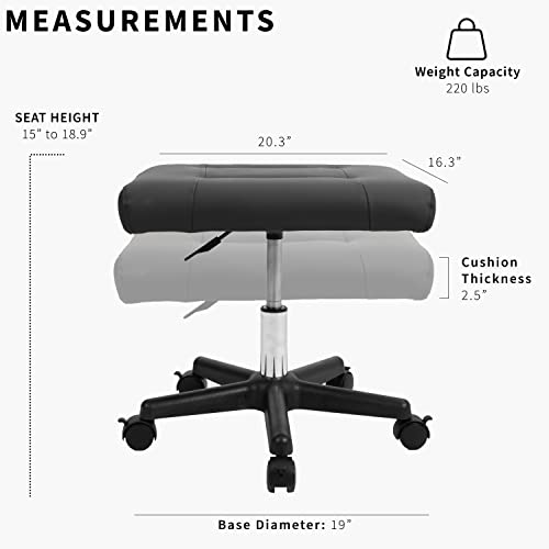 Image of VIVO Mobile Under Desk Leg Rest Ottoman Adjustable Foot Stool for Home Office, Black, CHAIR-S04F