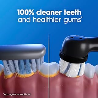 Oral-B Rechargeable Electric Toothbrush, iO3 Limited Deep Clean, 3 Cleaning Modes, Visual Pressure Sensor to Protect Gums, 2 Brush Heads, Travel Case, Black