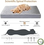 BFPETHOME Orthopedic Dog Beds for Large Dogs, Extra Large Waterproof Dog Bed with Removable Washable Cover, Egg Crate Foam Pet Bed, XL Dog Crate Bed