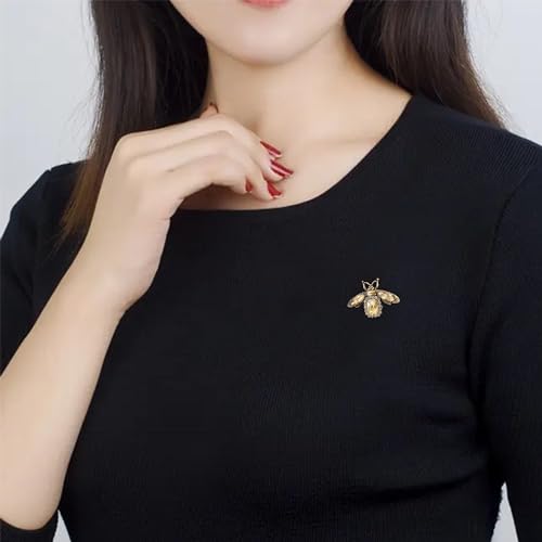 Rhinestone Bee Brooch Pin for Women Men Fashion Crystal Vintage Alloy Honey Insect Animal Brooches Lapel Dainty Dress Accessories Jewelry for Hat Bag Suit Tie Wedding Birthday4