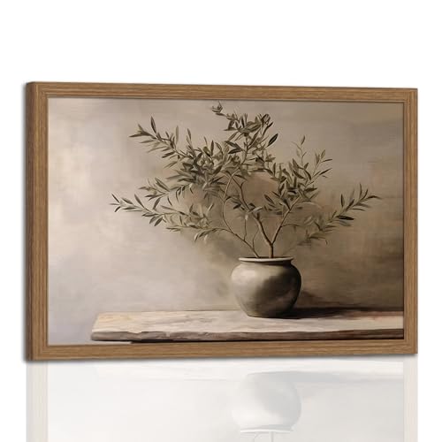 Framed for Living Room Rustic Olive Branch Still Life Wall