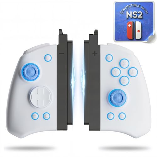 ZENTYX Wireless Gaming Controller Compatible with Switch OLED and Lite, Includes Magnetic Adapters for Switch 2 Compatibility, Bluetooth Gamepad with USB Type C Rechargeable Battery, RGB Lighting, Motion Control, Turbo and Programmable Back Buttons