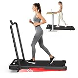Tapis Roulant Elettrico Pieghevole 3 in 1 con Inclinazione 9%, Walking Pad 1-10 km/h, Motore Brushless Silenzioso 3,0 HP, Portata 140 kg, Display LED, Ammortizzato, Salvaspazio Casa Ufficio