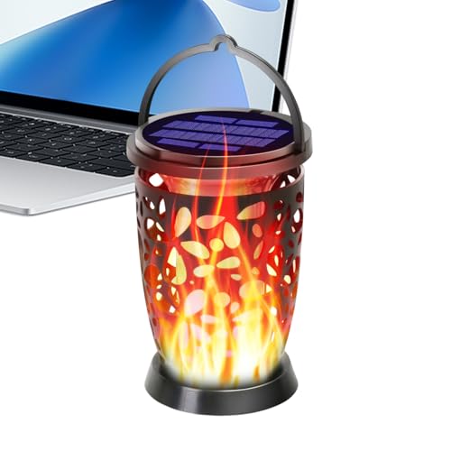 Faroles solares para exteriores, lámpara de fuego para balcón, faroles de pétalos huecos colgantes para pasarela, patio, balcón, piscina, patio trasero, , paisaje, patio, cenador, valla
