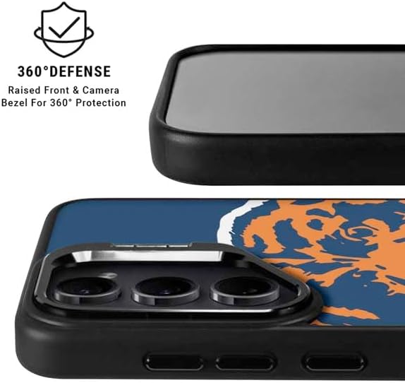 Skinit Kickstand Phone Case Compatible with Galaxy S24 Plus - Officially Licensed NFL Chicago Bears Retro Logo Design