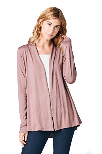 Image of Women Casual Open Front Long Sleeve Lightweight Softest Viscose Made from Bamboo Cardigan