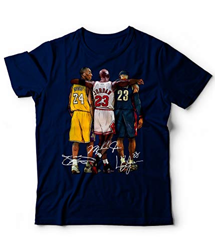 T-Shirt Kobe 24 Basket NBA Michael 23 Lebron 23 Camponi, Basket-Ball Leggenda - Bleu - XXL