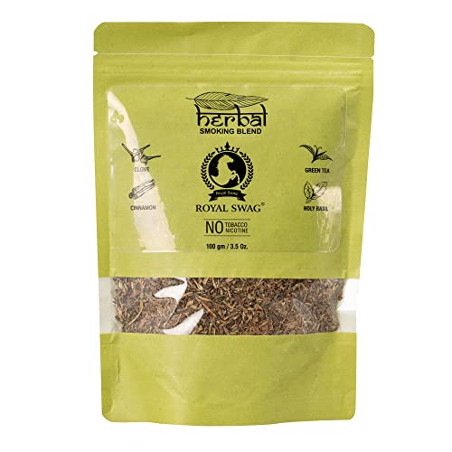 Royal Swag Tobacco & Nicotine Free Smoking Mixture with 100% Natural Herbal Smoking Blend 1 Pack (3.5 Oz/ 100G)