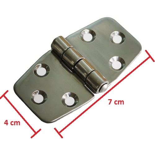 Dobradiça em Aço Inox 6 Furos para Barcos Náutica