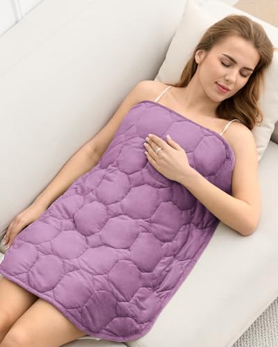 Image of Cottonblue Weighted Lap Blanket Pad 7 lbs 29 inch x 24 inch, Cozy Luxury Crystal Velvet Weighted Blanket for Adults, Small Weighted Blanket Throw All Season for Travel Relaxation Sleeping, Purple Blanket