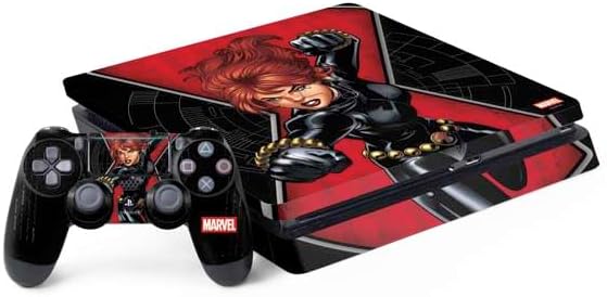 Skinit Decal Gaming Skin Compatible with PS4 Slim Bundle - Officially Licensed Marvel Black Widow Natasha Romanova Design