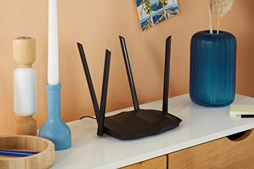Tenda AC8 Gigabit Wi-Fi Router - AC1200 Dual Band Gigabit 867Mbps/5G + 300Mbps/2.4G, 4 Gigabit LAN Ports, 4 6dBi Antenna, APP Management, Guest Wi-Fi, IPV6