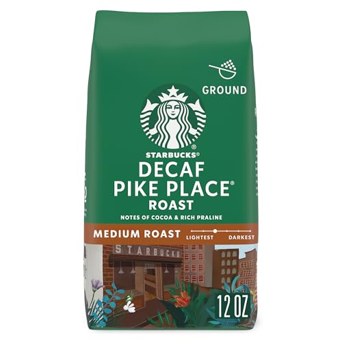 Starbucks Ground Coffee, Medium Roast Hot or Iced Coffee, Decaf Pike Place Roast, 12 oz