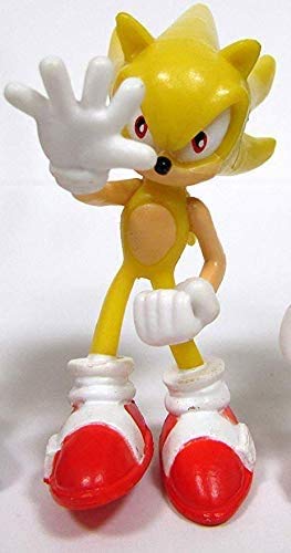 Conjunto de bonecos Sonic de 6 peças. Sonic, Shadow, Werehog, Metal Sonic, Knuckles & Super Sonic