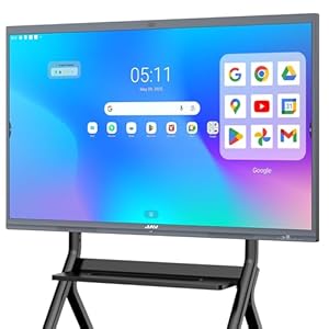 JAV Interactive Whiteboard Smart Board 86 Inch 4K UHD Touchscreen Android 14 with Google EDLA Certified Electronic Whiteboard 8+128 GB Built-in 48MP AI Camera Dual System for Office Classroom Home