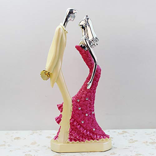 Ornement abstrait moderne : statue de figurines de mariage en polyrésine pour couple