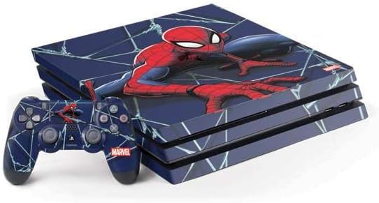 Skinit Decal Gaming Skin Compatible with PS4 Pro Bundle - Officially Licensed Marvel Spiderman Crawling Spiderman Design