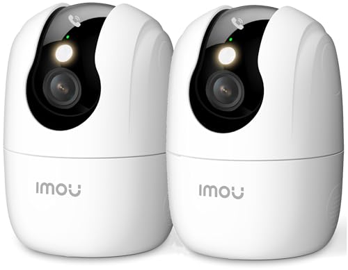 Imou Ranger 2C Pro (2Pack) - 2.4/5GHz Cámara WiFi Interior, 2K(3MP) Cámara Vigilancia para Visión Nocturna en Color, Admite Tarjeta SD hasta 512 GB, AI Detección y Seguimiento, Botón para Llamar