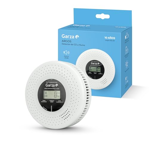 Detector Combinado de Humo y Monóxido de Carbono | Sensor Fotoeléctrico + Sensor Electroquímico de CO | Alarma Dual | Instalación en Techo | Protección Total para el Hogar