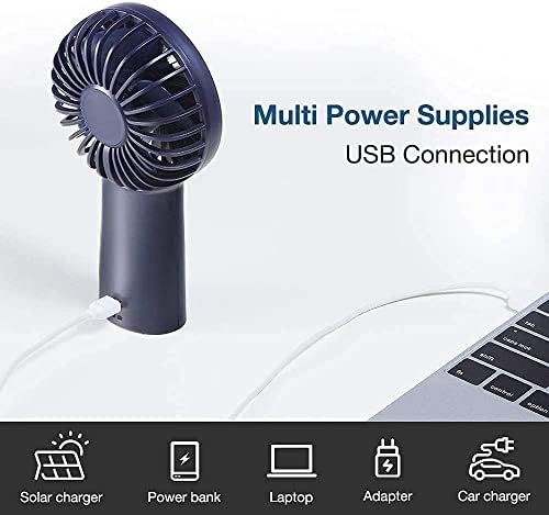 JISULIFE Handheld Fan, 4000mAh Portable Fan, Mini Hand Fan [5-20H Working Time] USB Rechargeable Small Personal Fan Battery Operated Hand Fan with 3 Speeds for Travel/Commute/Picnic/Office-Blue