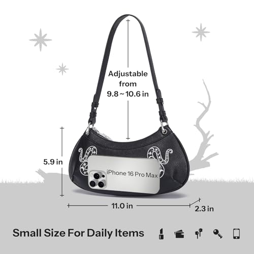 Image of Women's Small Shoulder Bag Goth Y2k Mini Purse with Unique Snake Pattern
