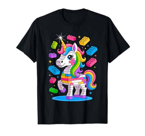 Unicorn Lover Master Builder Building Bricks Blocks Toy Kids T-Shirt