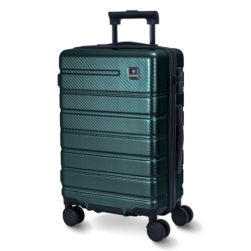 Image of Carry on Luggage, PC Hard Shell Suitcase 22x14x9 Airline Approved TSA Lock YKK Zippered Double Spinner Wheels Lightweight Suitable for Men and Women, 20 Inch Green
