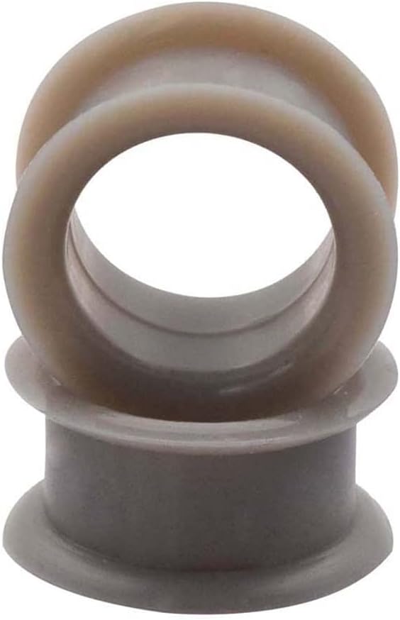 1 PAIR (2pcs) SILICONE EYELET TUNNELS Double Flare Gauges Thin Soft Flexible Flesh Plugs 1040